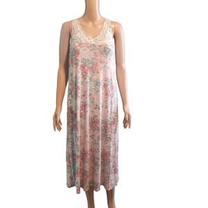 Soma Size S Cool Nights Lace Top Maxi Long Gown Floral Adjustible Straps